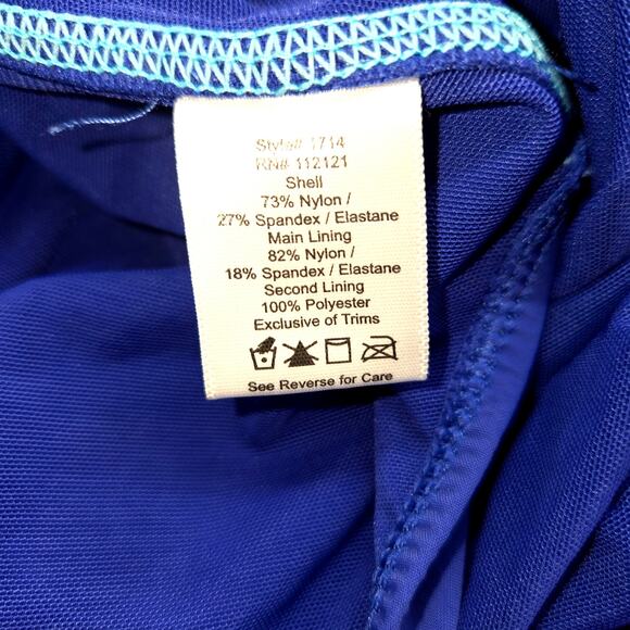 Love Your Assets Large Blue One Piece Women's Swimsuit  Miss Size 12 14 L - Picture 3 of 5